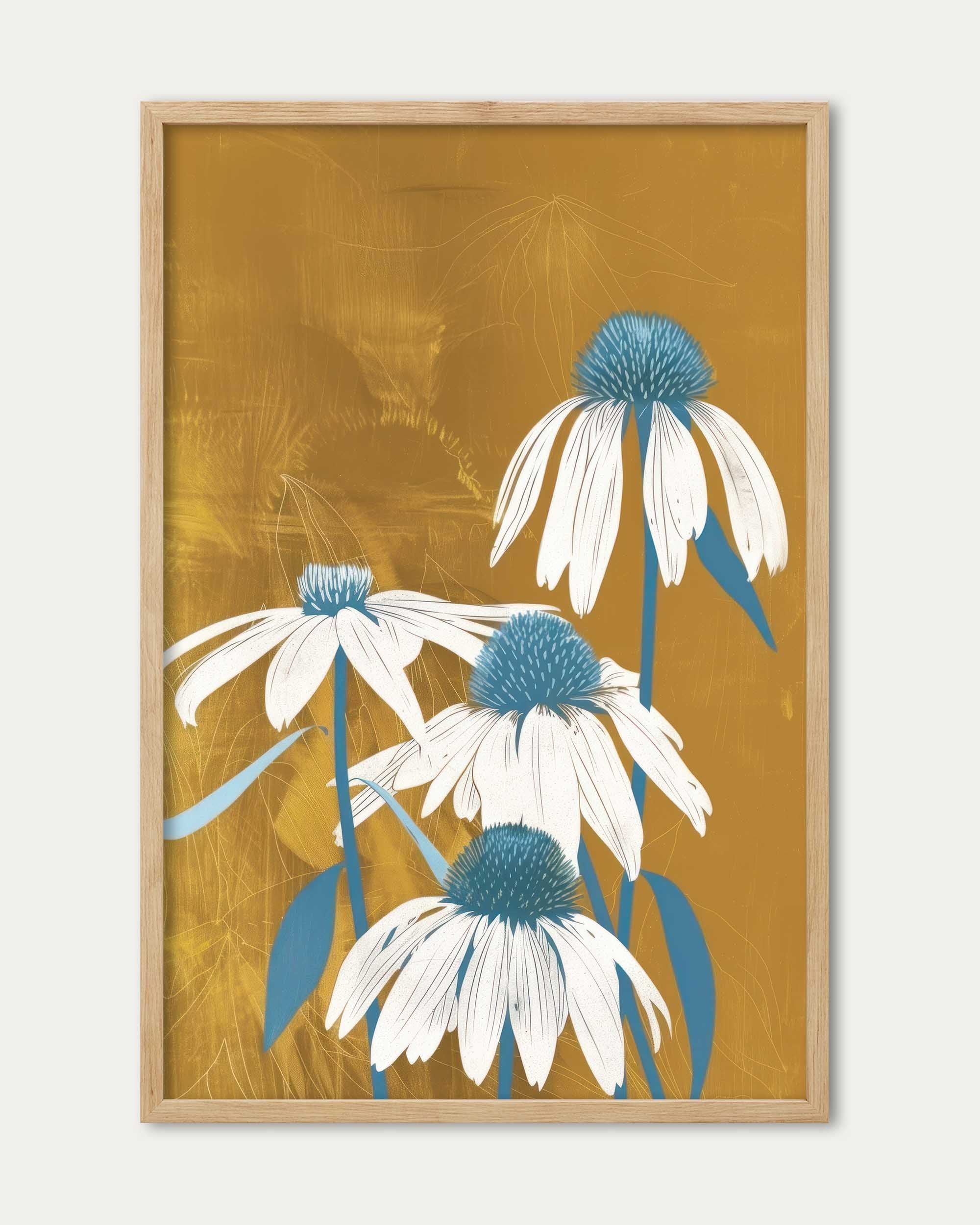 Golden Flowers Wall Art