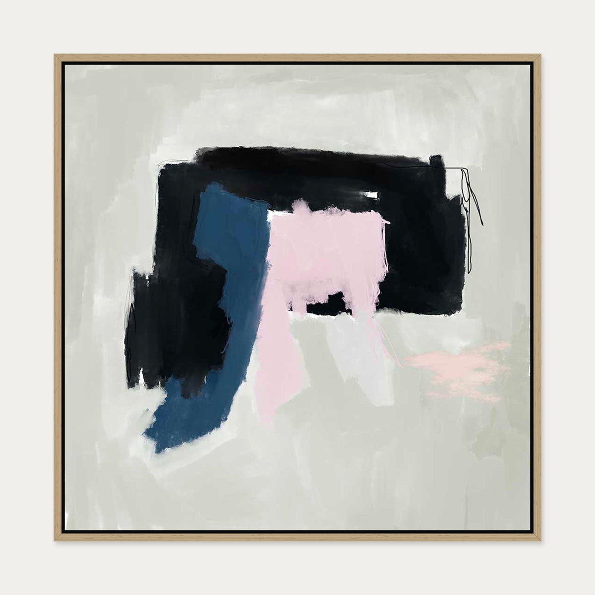 Obsession Canvas Art — 70 x 70 cm — Oak Frame