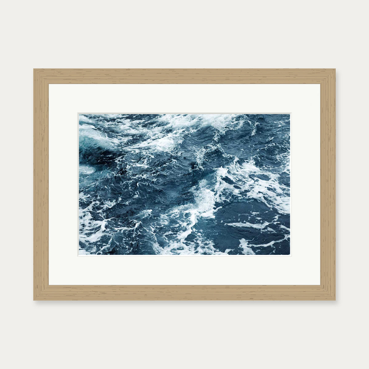 Ocean Waves Wall Art Print — 30 x 40 cm — Oak Frame