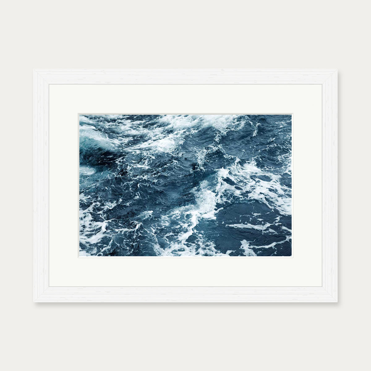 Ocean Waves Wall Art Print — 30 x 40 cm — White Frame