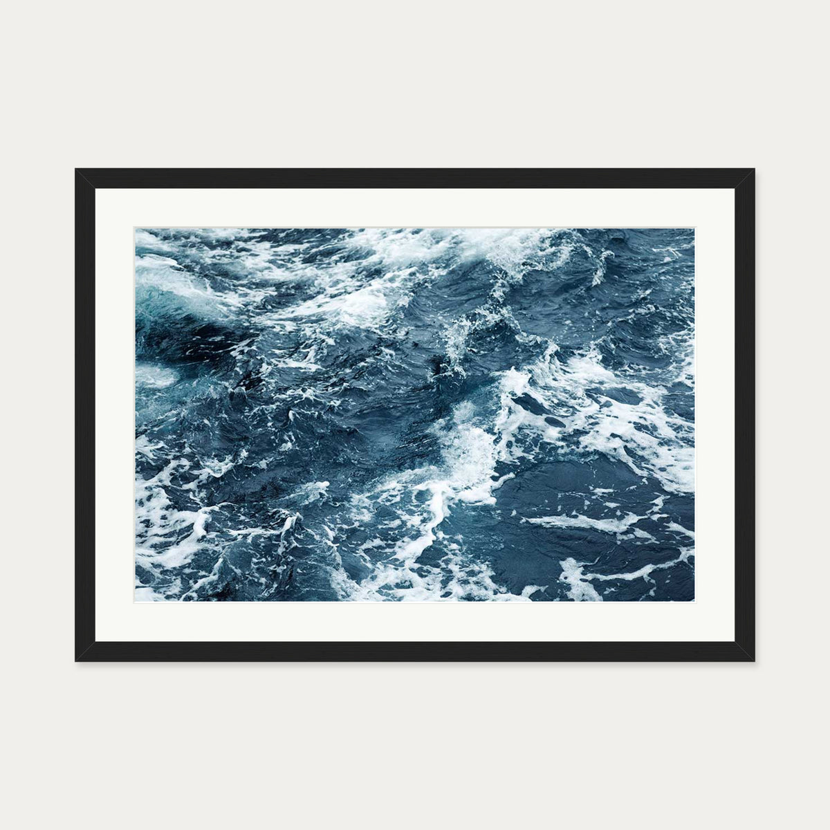 Ocean Waves Wall Art Print — 50 x 70 cm — Black Frame
