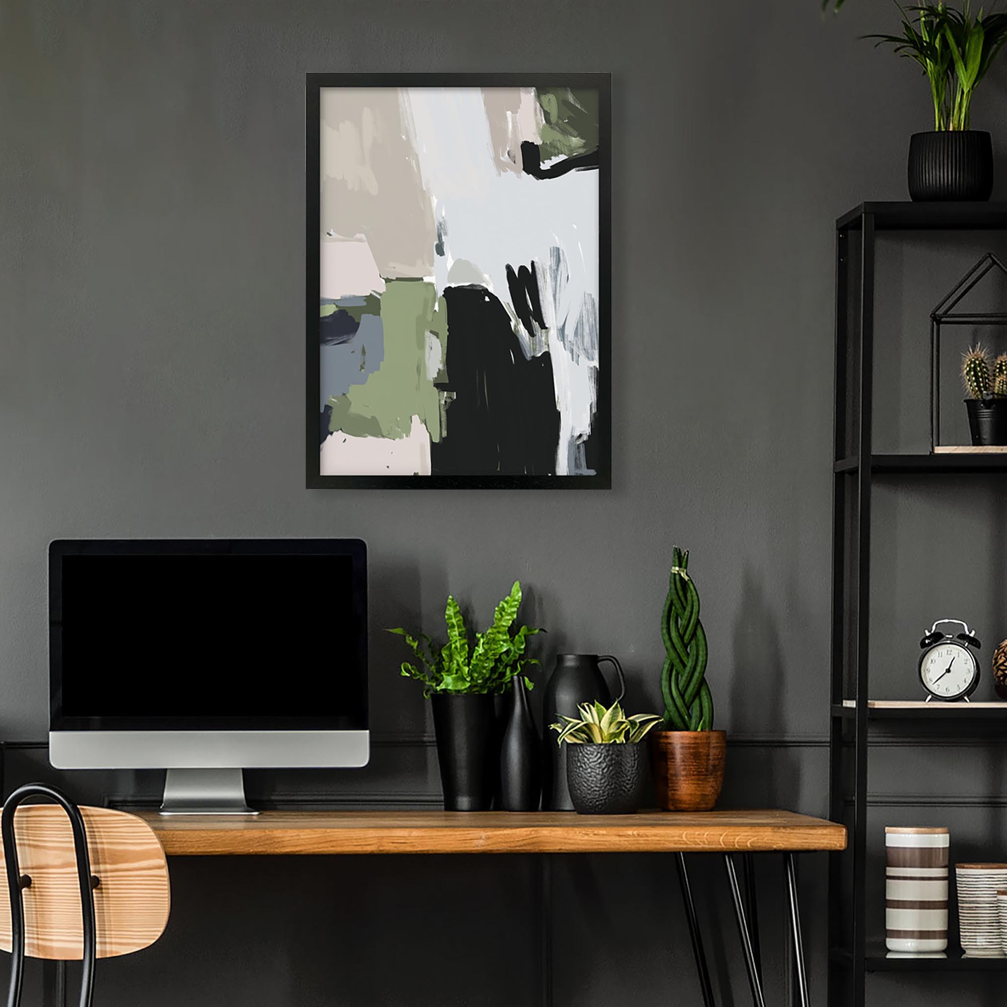 Abstract Pastel Multicolour Framed Print
