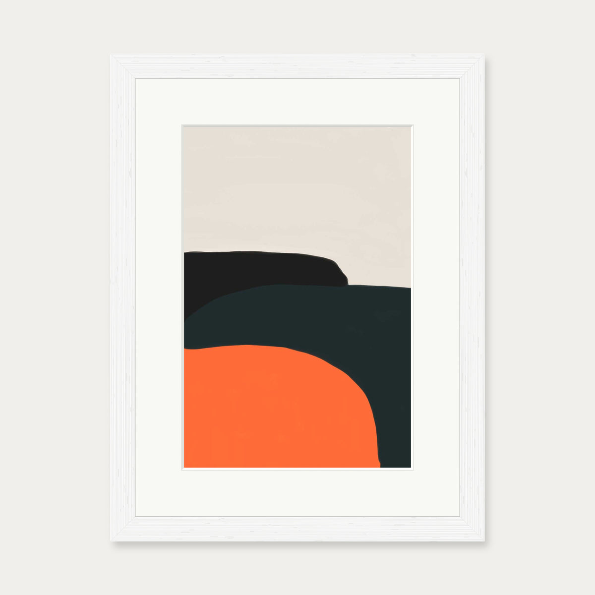 Orange And Grey Art Print — 30 x 40 cm — White Frame