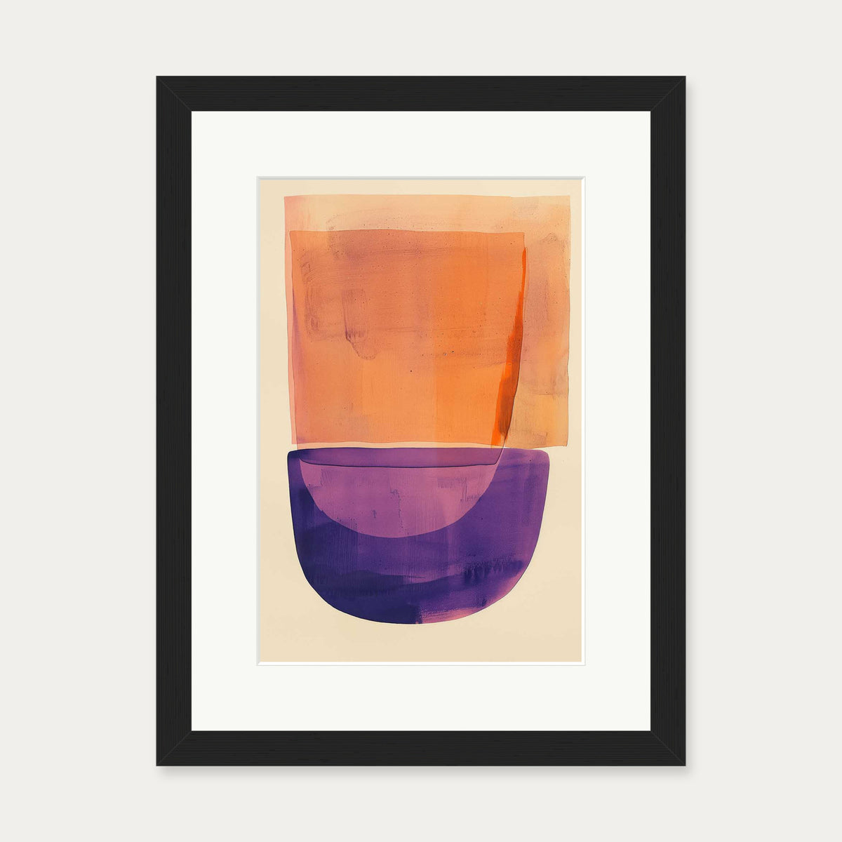 Orange And Purple Wall Art — 30 x 40 cm — Black Frame