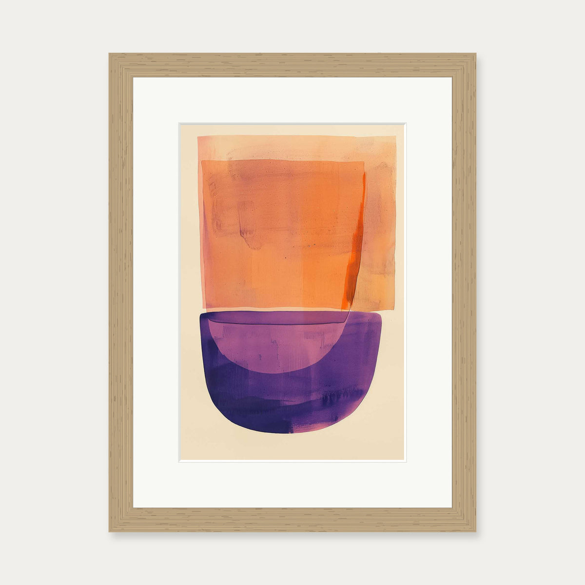 Orange And Purple Wall Art — 30 x 40 cm — Oak Frame