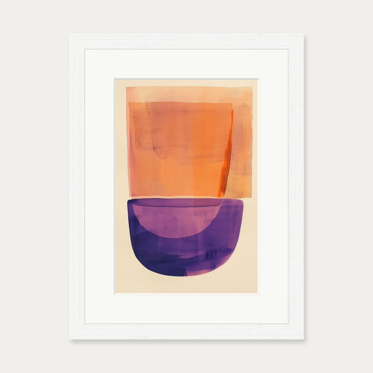 Orange And Purple Wall Art — 30 x 40 cm — White Frame