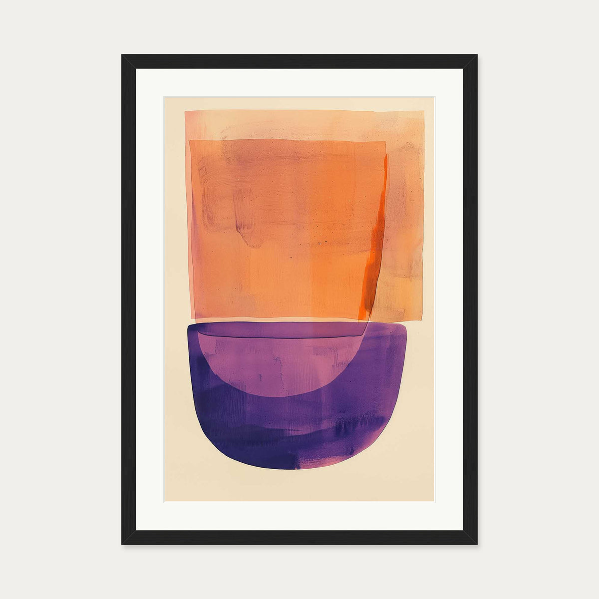 Orange And Purple Wall Art — 50 x 70 cm — Black Frame