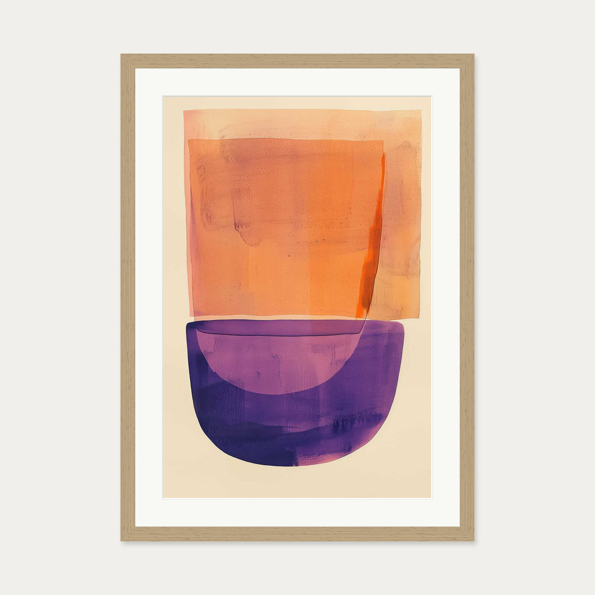 Orange And Purple Wall Art — 50 x 70 cm — Oak Frame