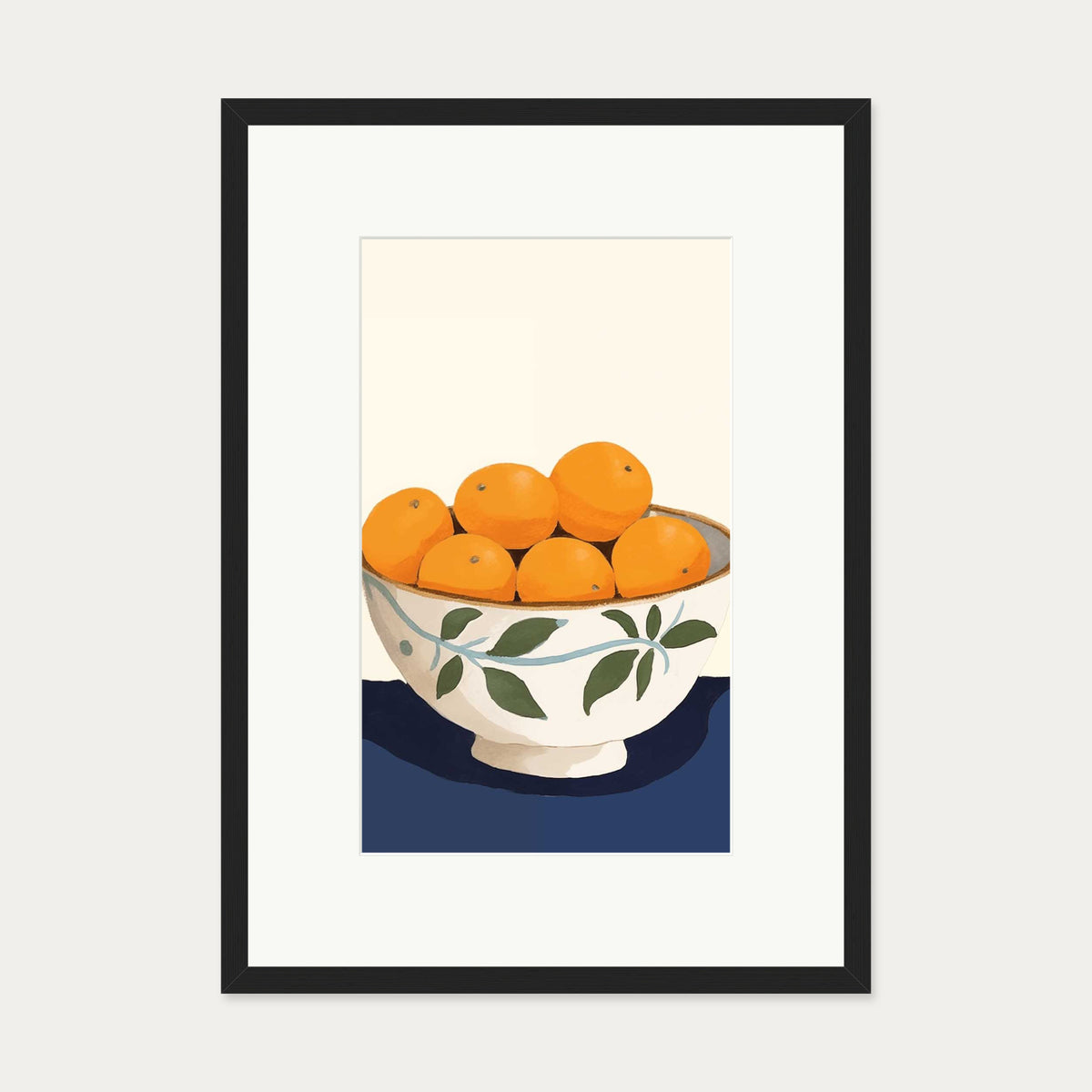 Orange Bowl II Art Print — 50 x 70 cm — Black Frame