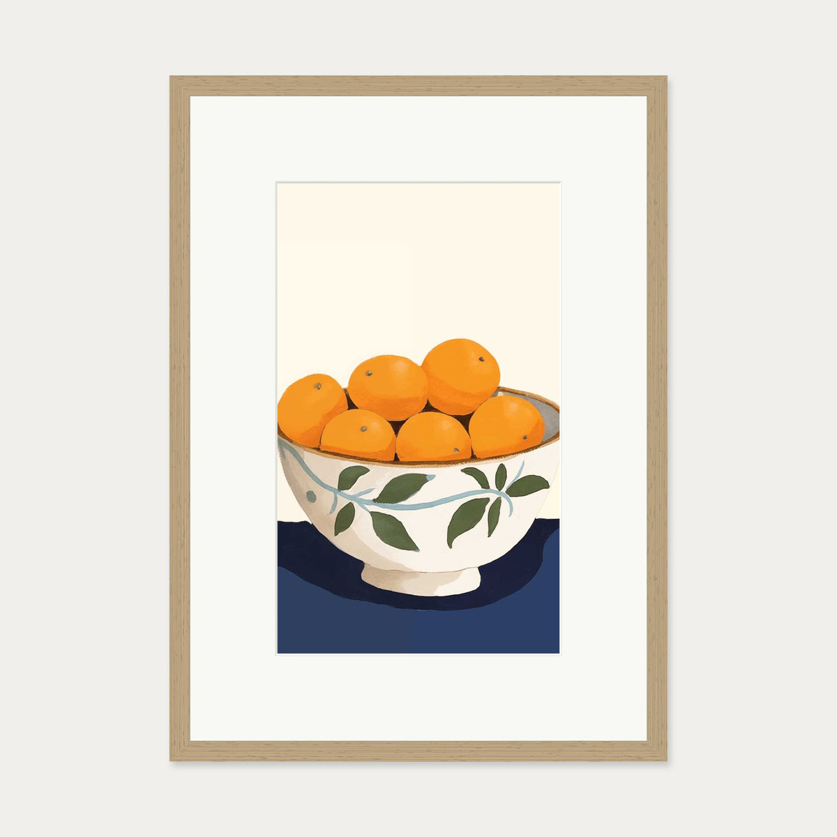 Orange Bowl II Art Print — 50 x 70 cm — Oak Frame