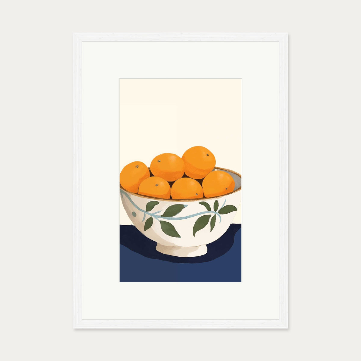 Orange Bowl II Art Print — 50 x 70 cm — White Frame