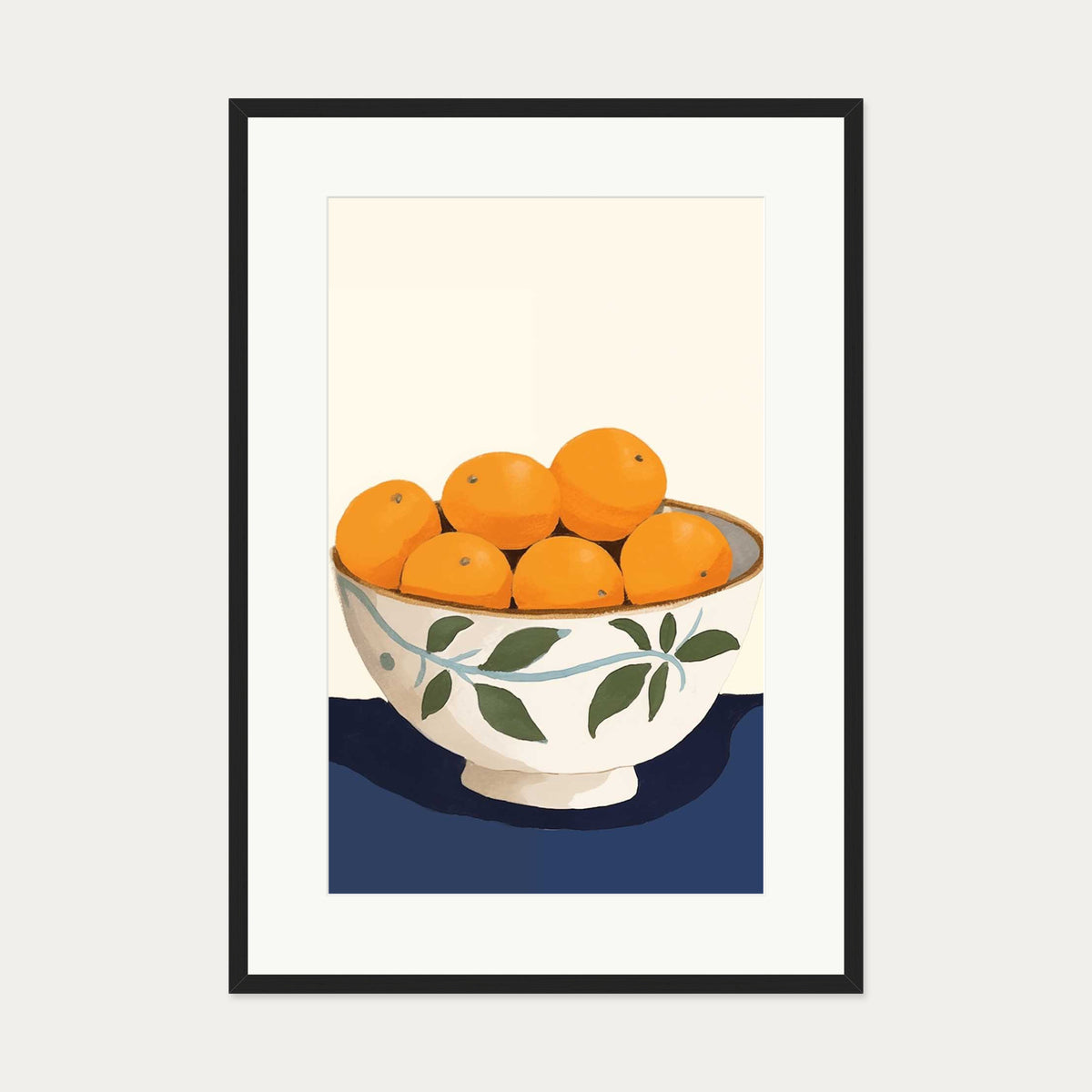 Orange Bowl II Art Print — 70 x 100 cm — Black Frame