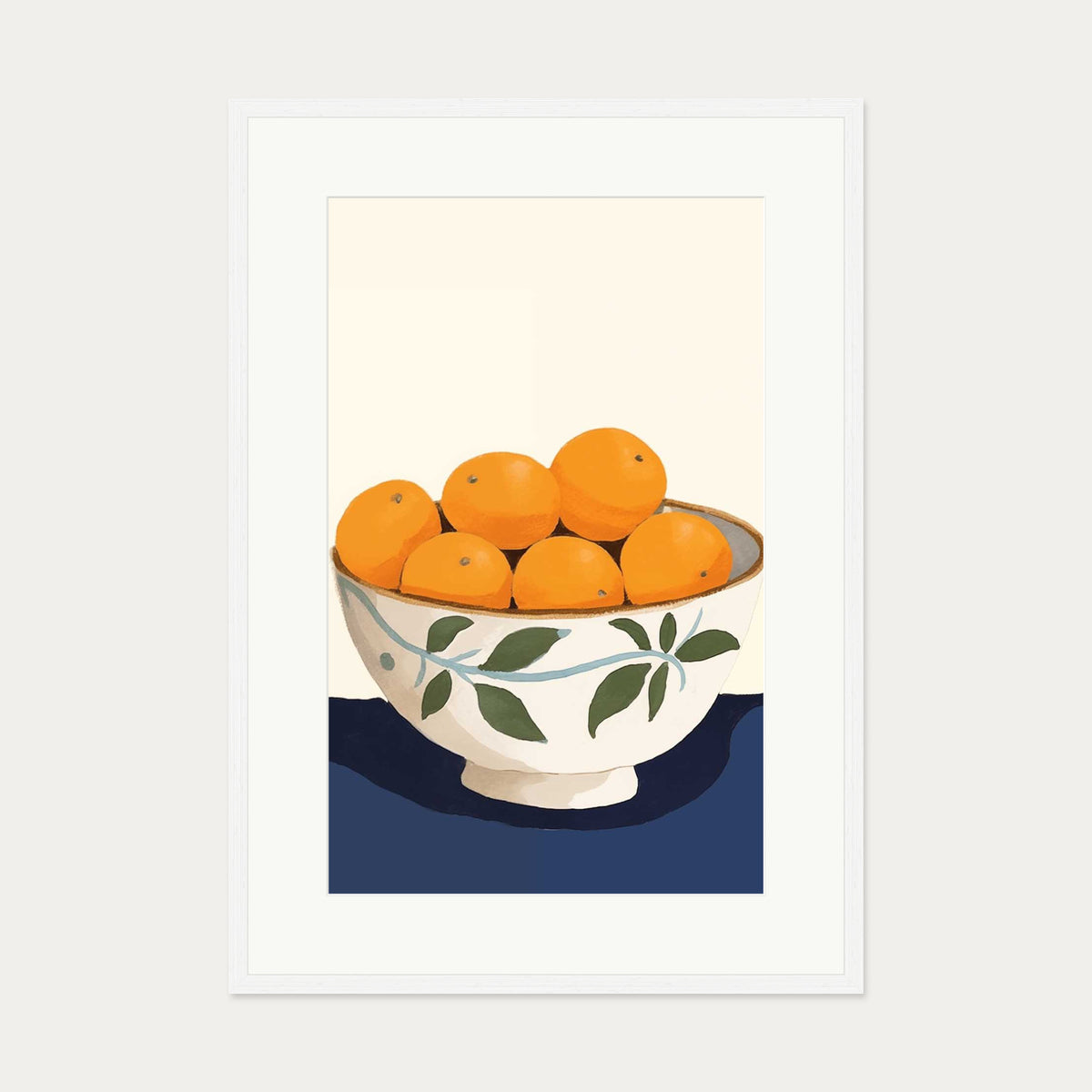 Orange Bowl II Art Print — 70 x 100 cm — White Frame