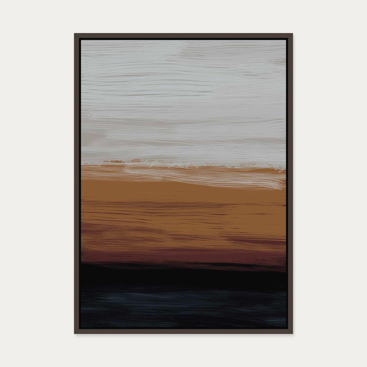Orange Sunset Canvas Art — 50 x 70 cm — Brown Frame