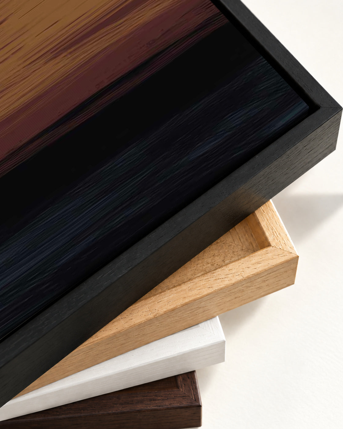 Orange Sunset Canvas Art — framed canvas corner and wrapped canvas detail