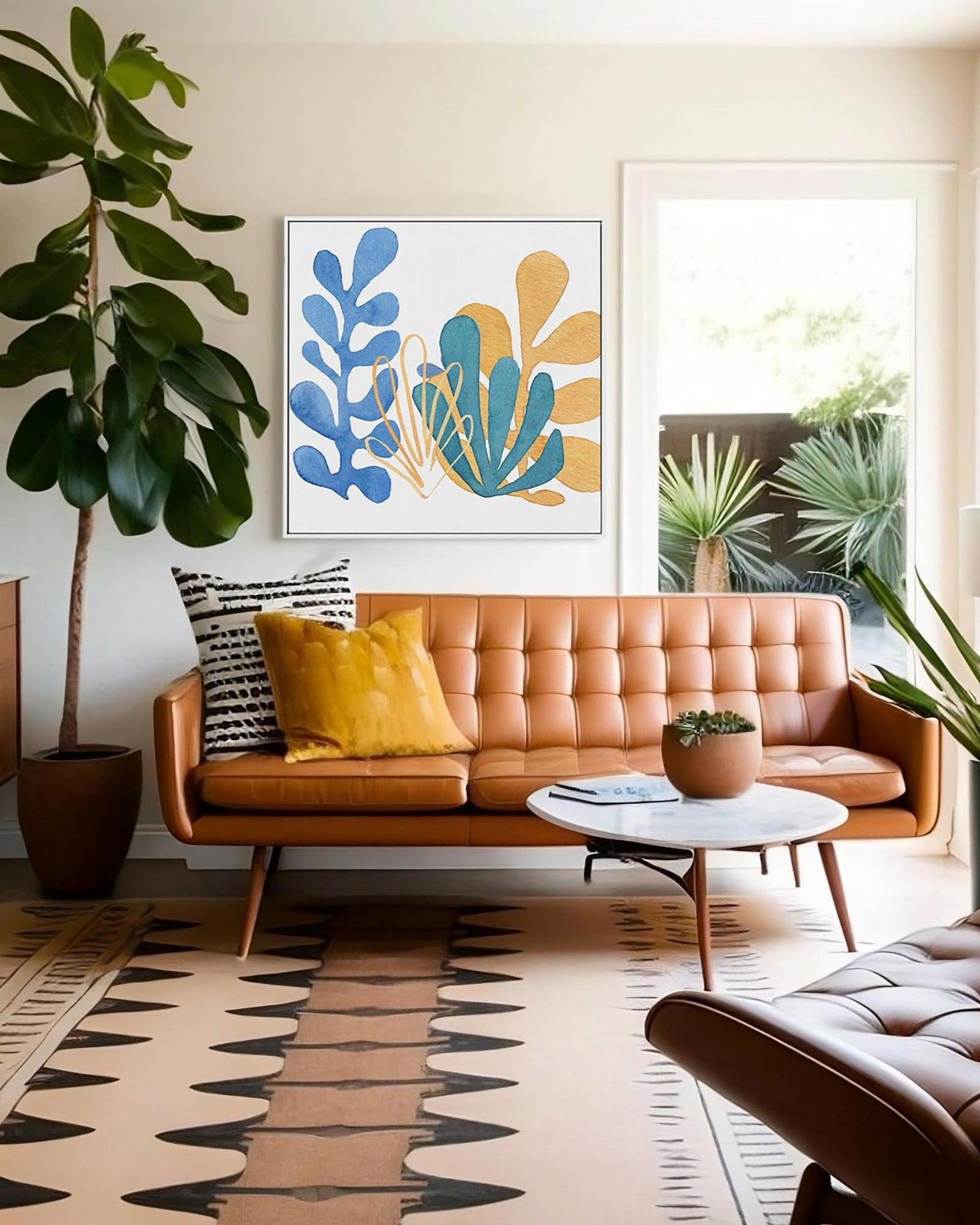 Matisse Organic Framed Canvas-Abstract House