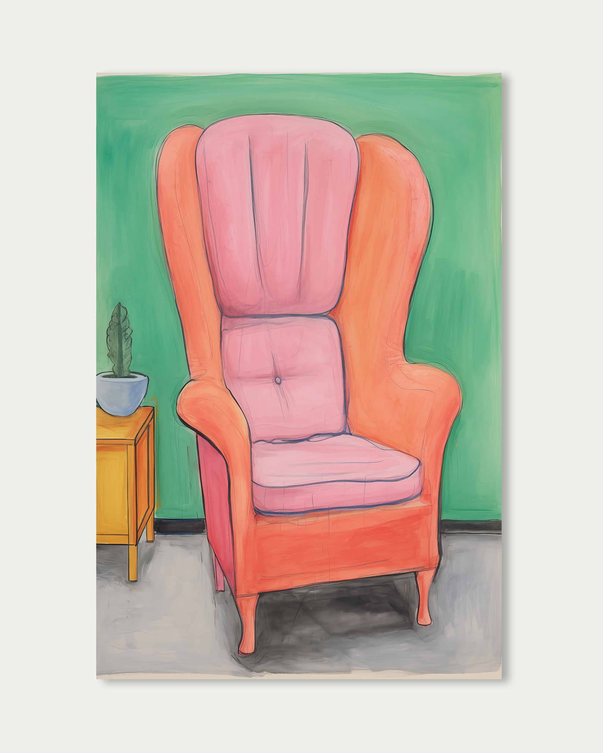Orange Chair Wall Art