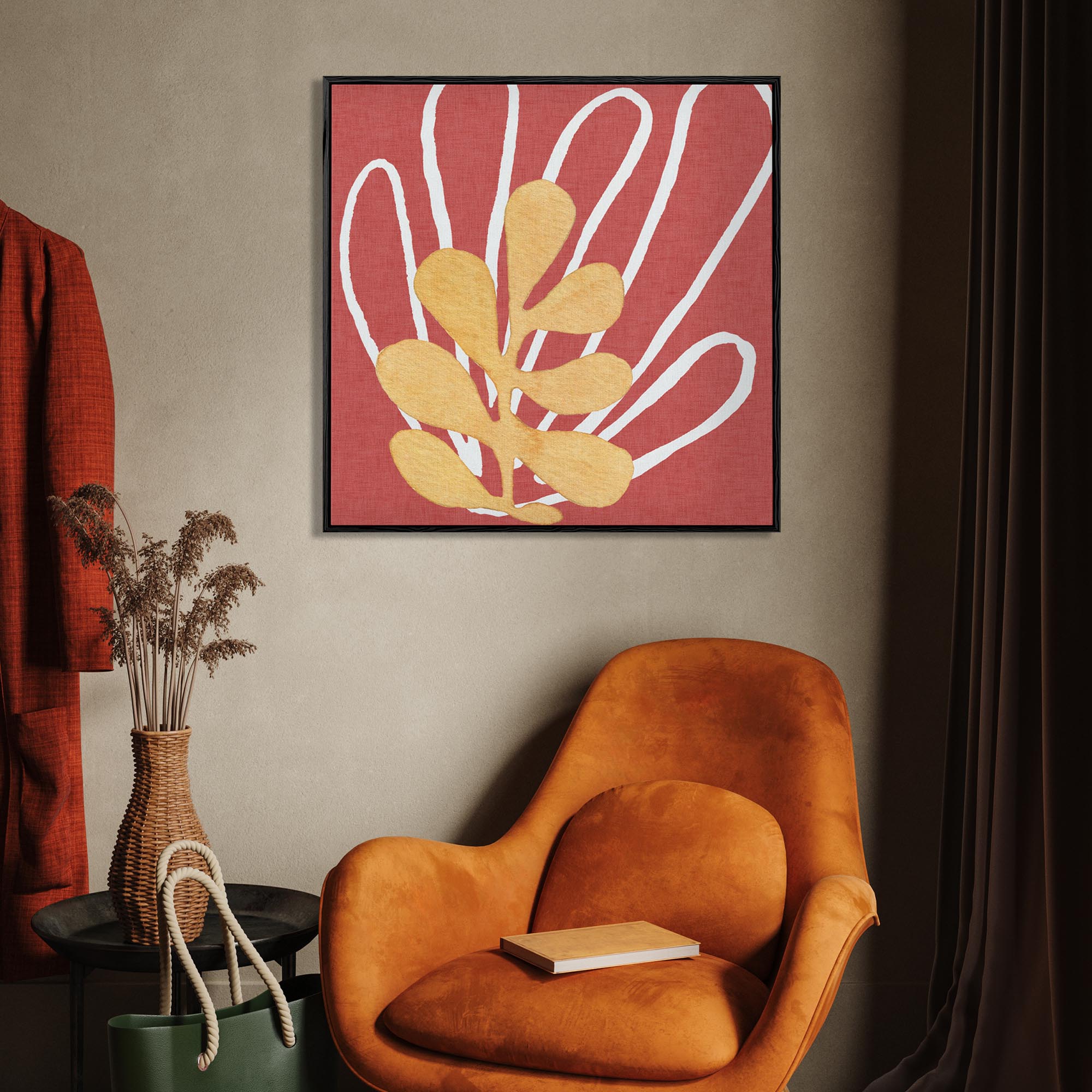 Matisse Red Coral Canvas Print-Abstract House