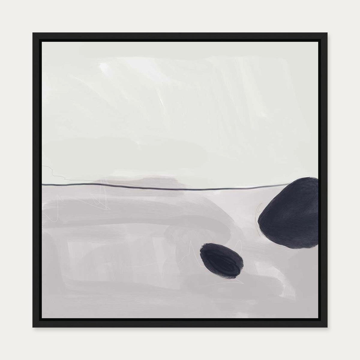Organic Abstract I Canvas Art — 50 x 50 cm — Black Frame