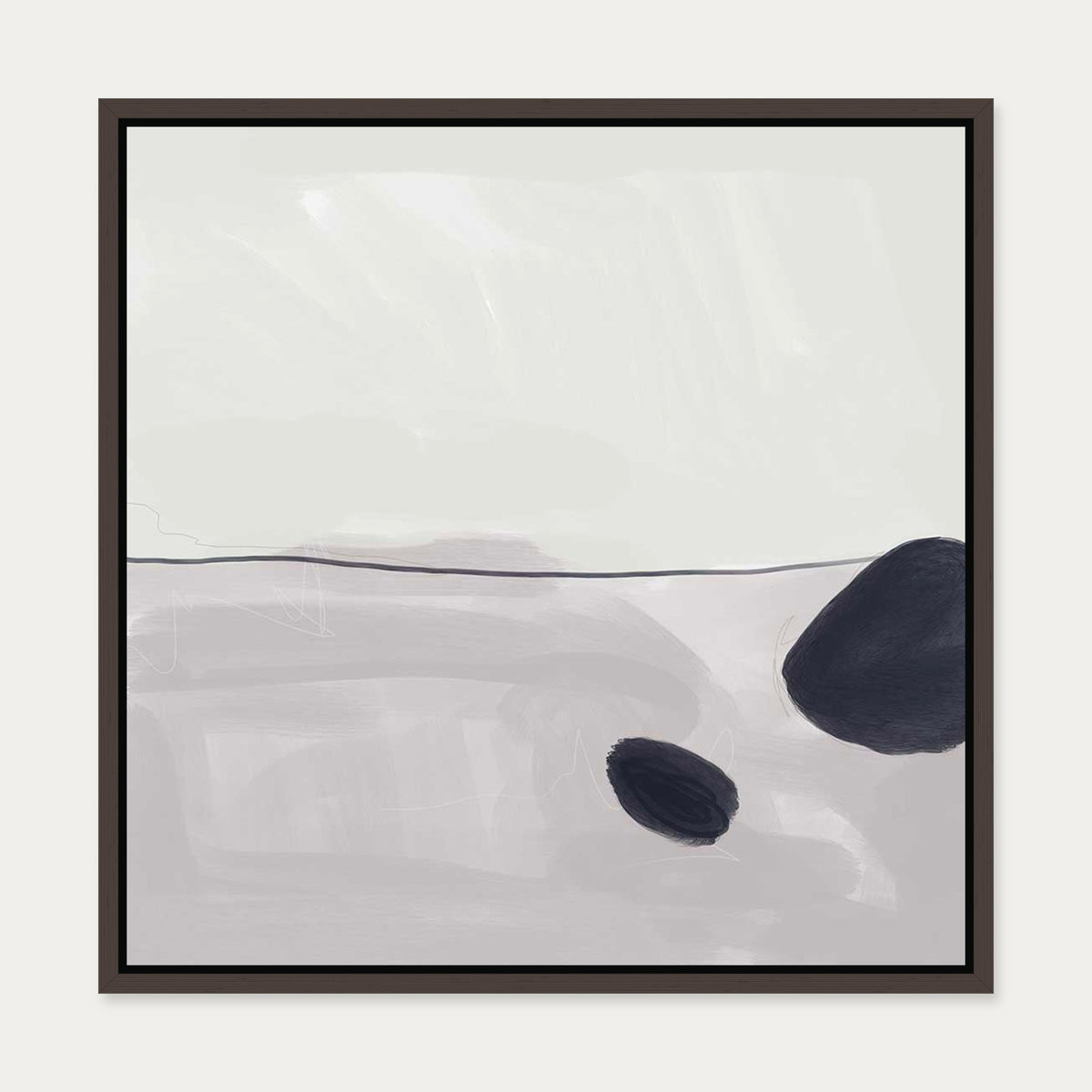 Organic Abstract I Canvas Art — 50 x 50 cm — Brown Frame