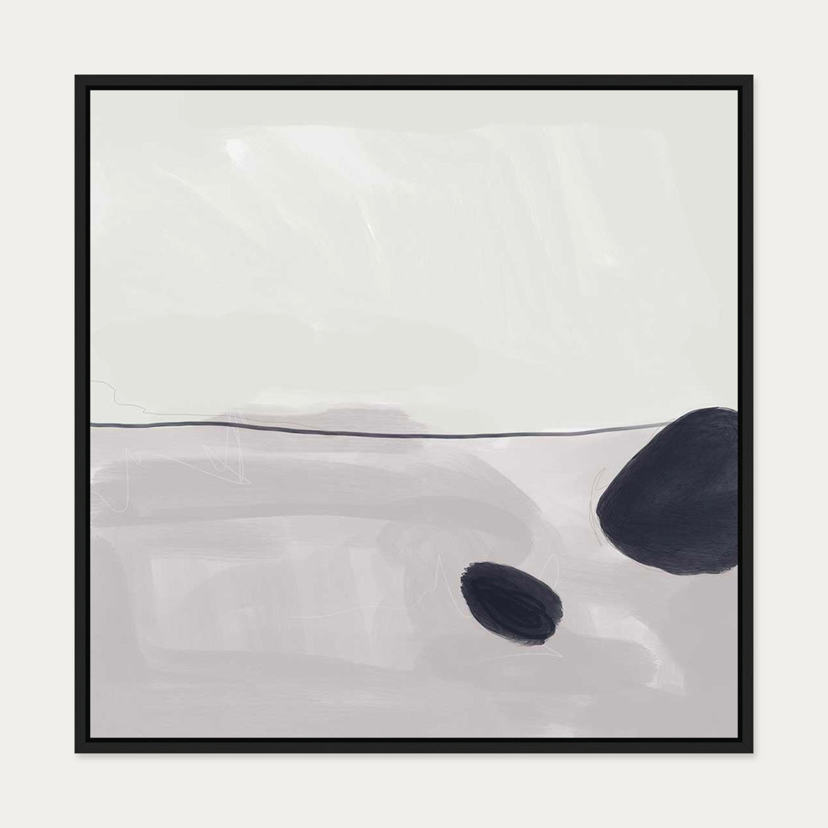 Organic Abstract I Canvas Art — 70 x 70 cm — Black Frame