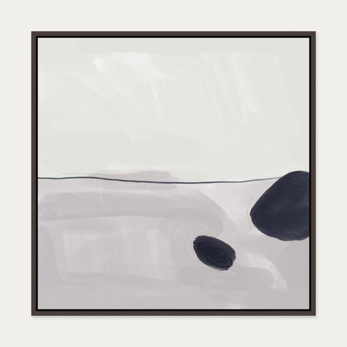 Organic Abstract I Canvas Art — 70 x 70 cm — Brown Frame