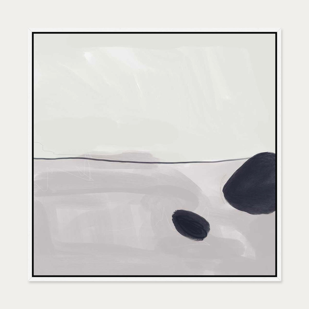 Organic Abstract I Canvas Art — 70 x 70 cm — White Frame