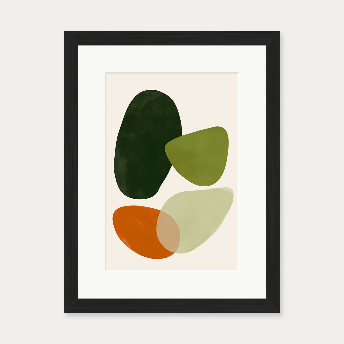 Organic Abstract Motif Wall Art — 30 x 40 cm — Black Frame