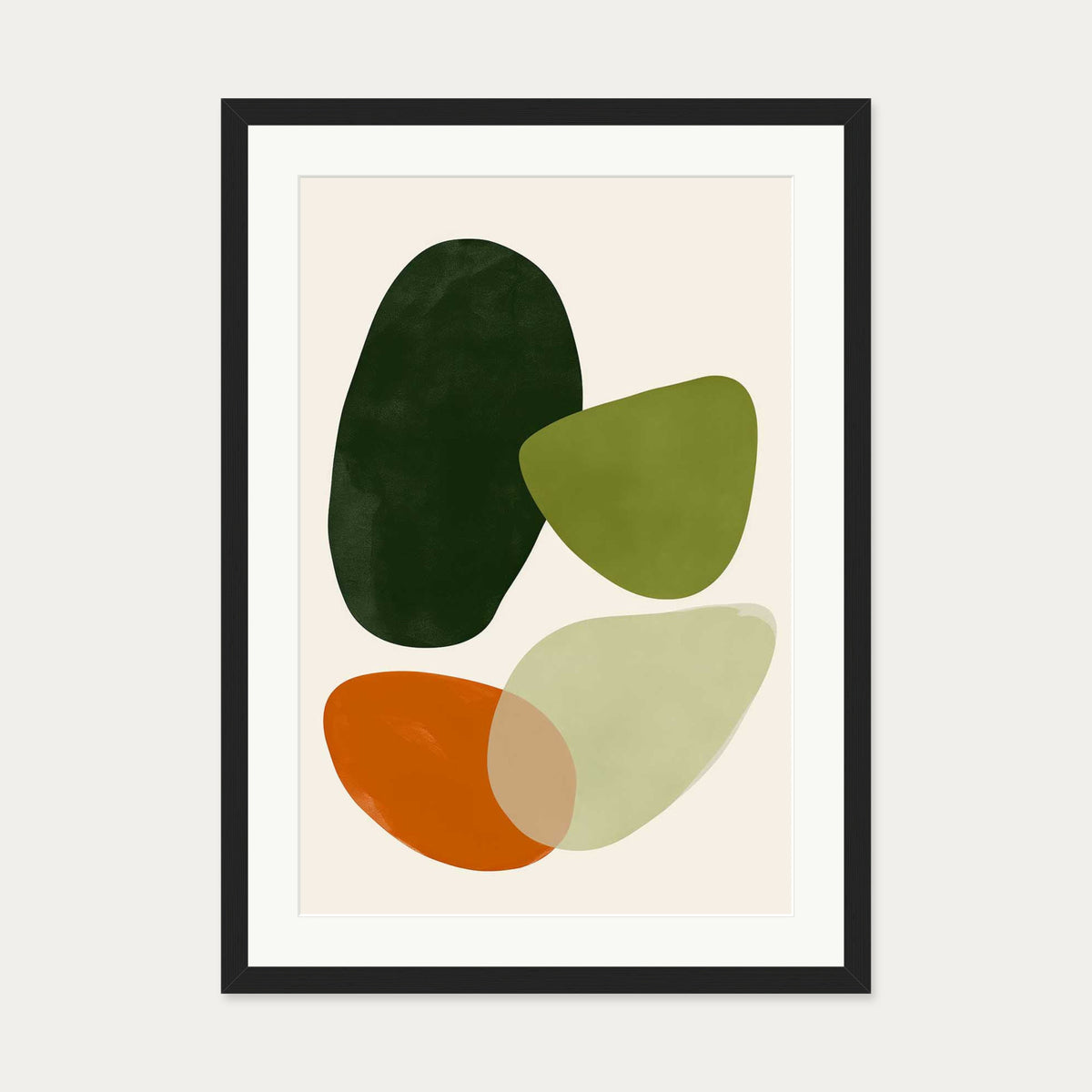 Organic Abstract Motif Wall Art — 50 x 70 cm — Black Frame