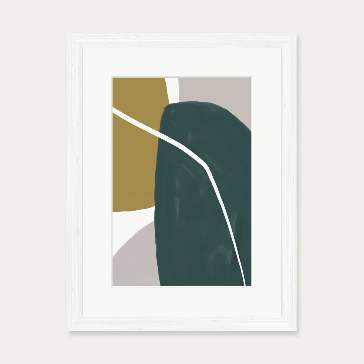 Organic Abstract Shapes Art Print — 30 x 40 cm — White Frame