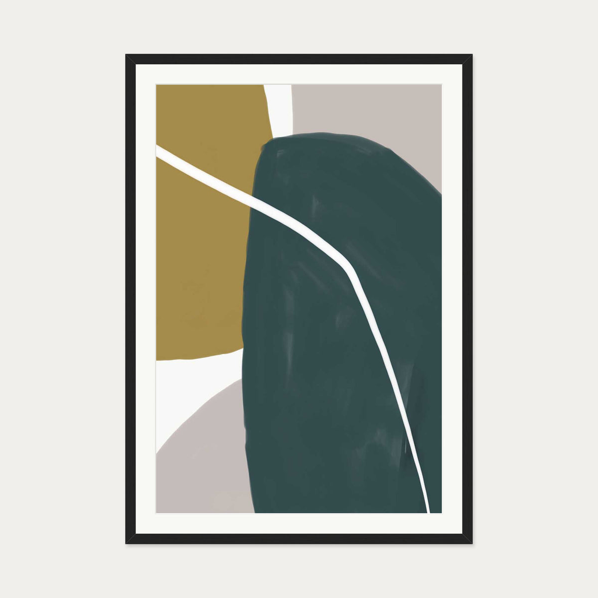 Organic Abstract Shapes Art Print — 70 x 100 cm — Black Frame