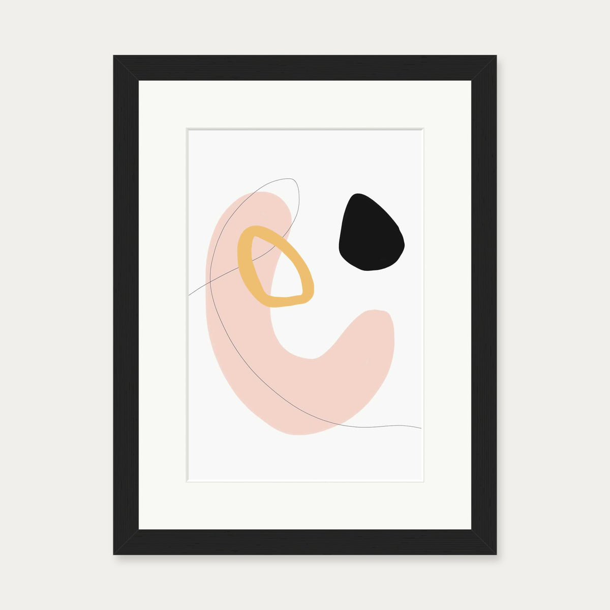 Organic Bean Shapes Art Print — 30 x 40 cm — Black Frame