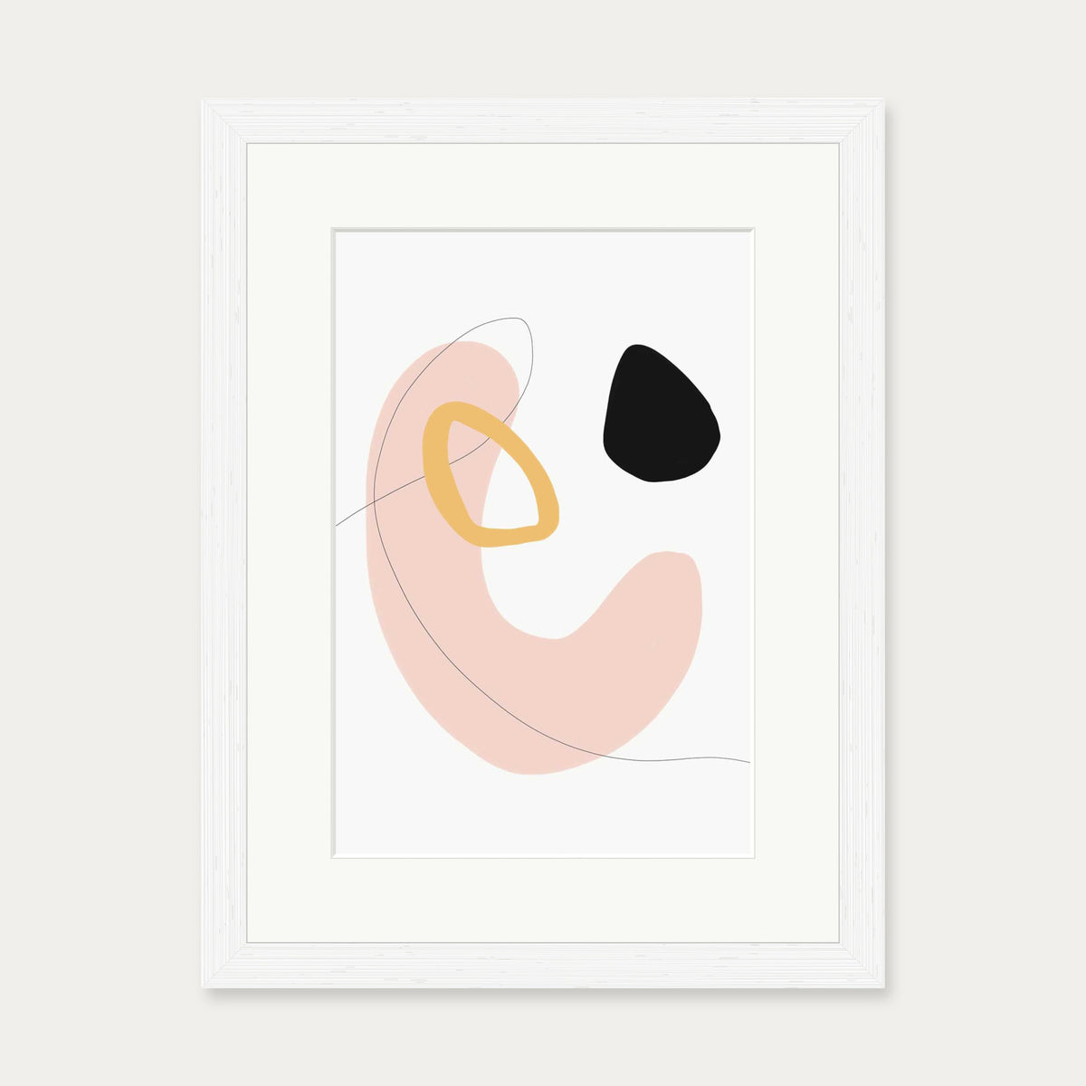 Organic Bean Shapes Art Print — 30 x 40 cm — White Frame