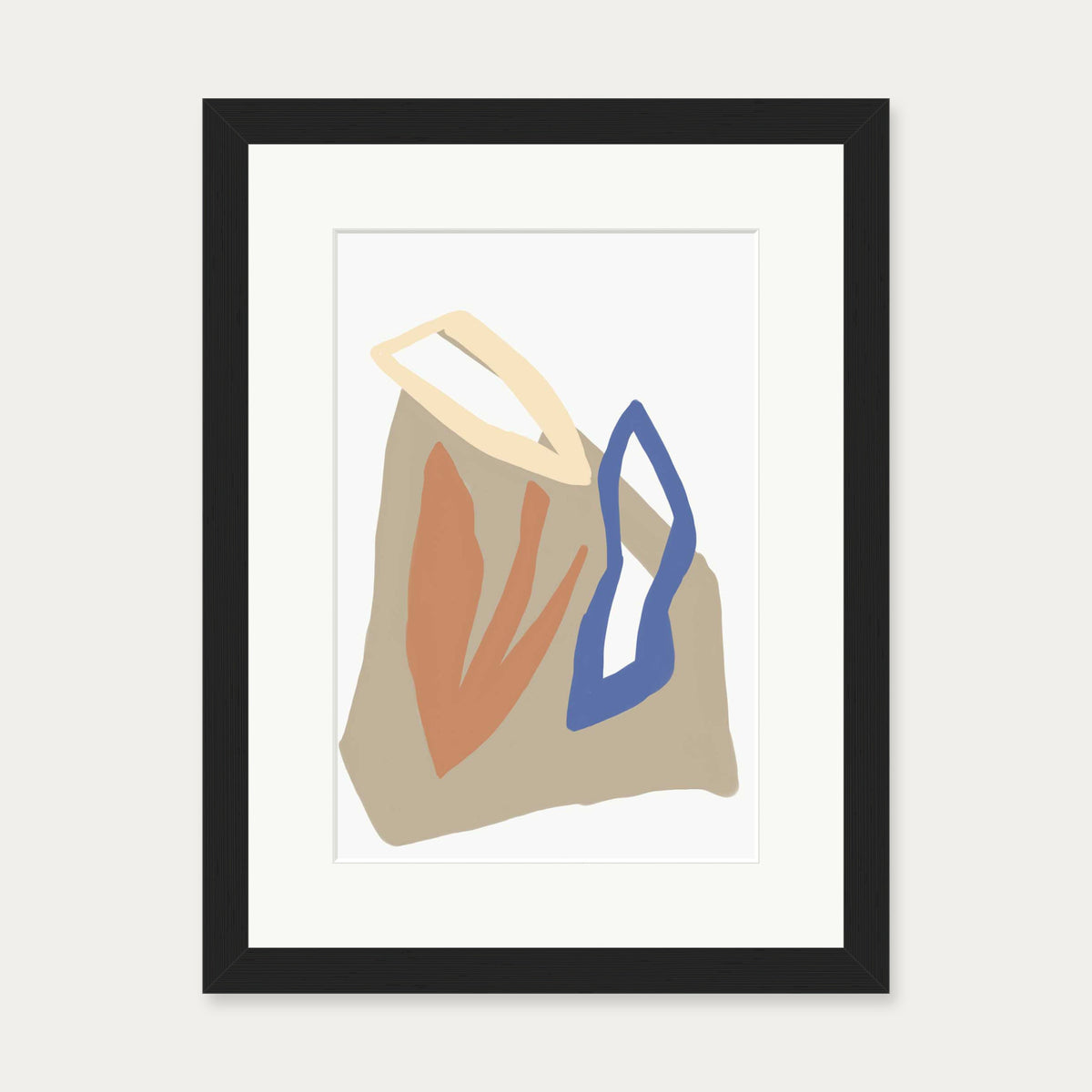 Organic Botanical Shapes Art Print — 30 x 40 cm — Black Frame