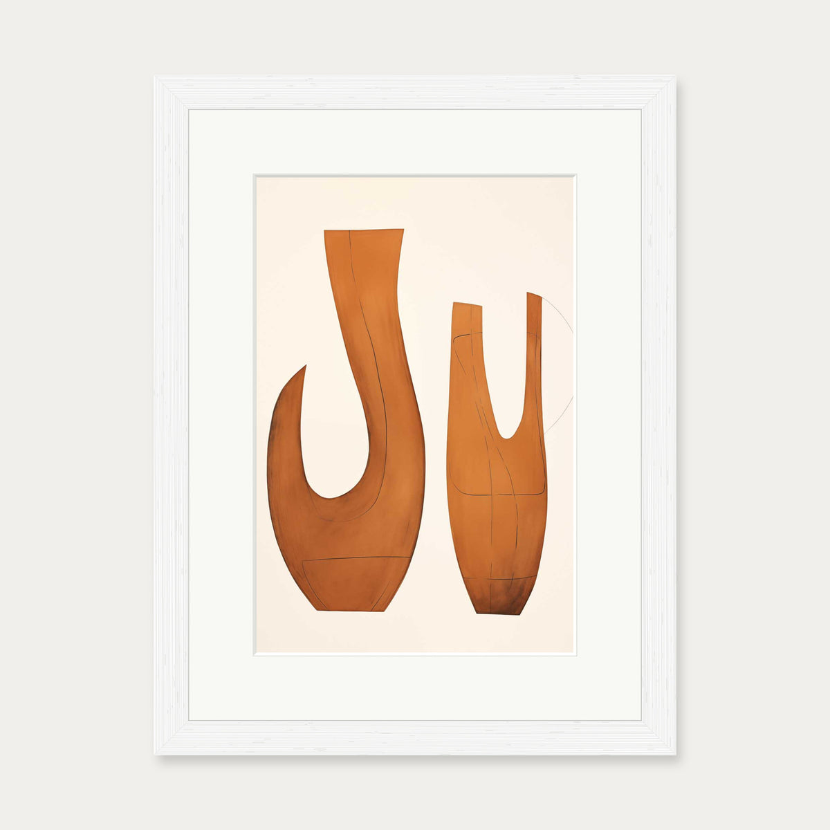 Organic Form Art Print — 30 x 40 cm — White Frame