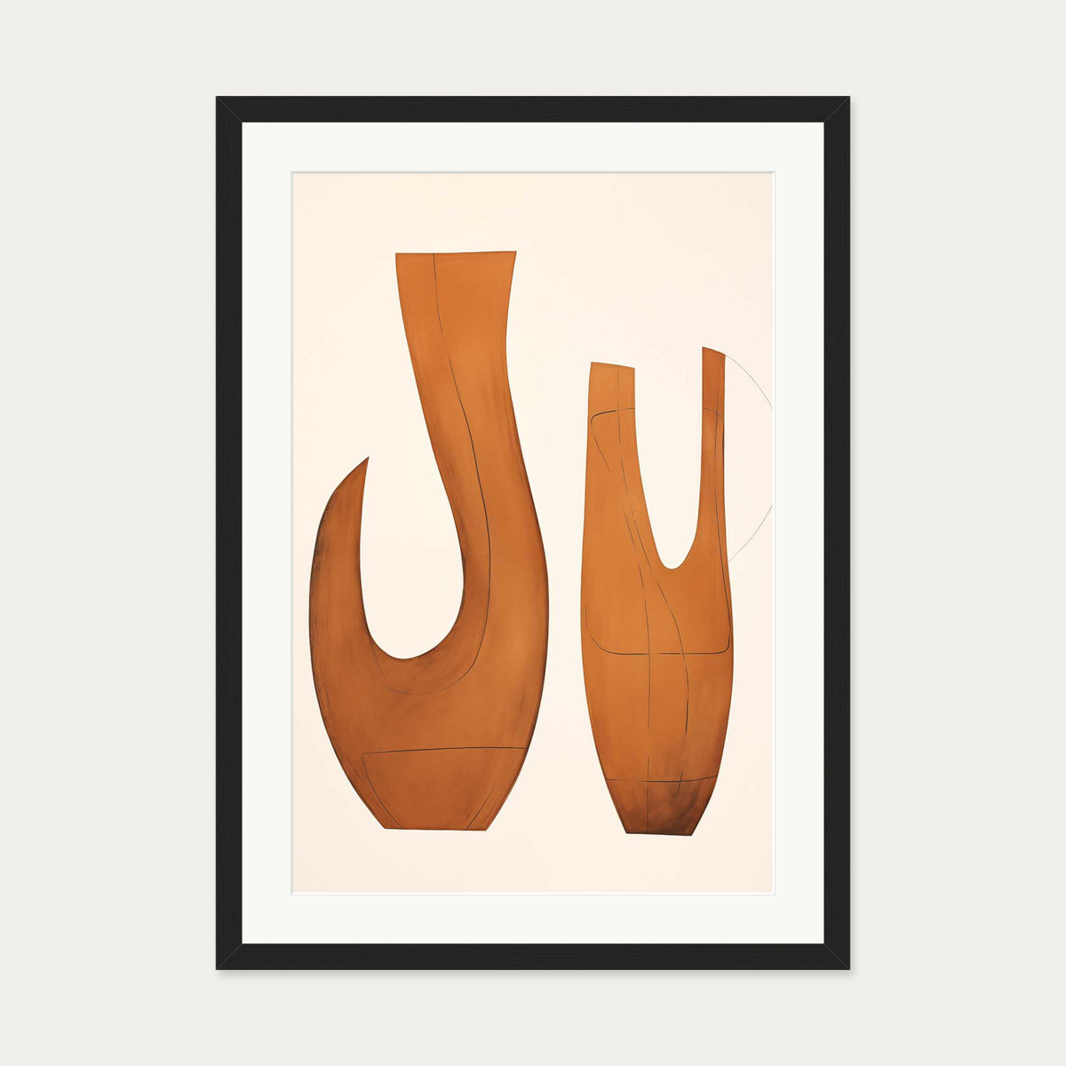 Organic Form Art Print — 50 x 70 cm — Black Frame