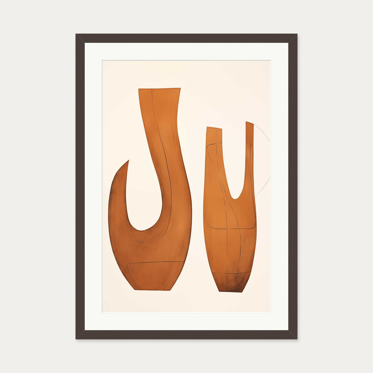 Organic Form Art Print — 50 x 70 cm — Brown Frame