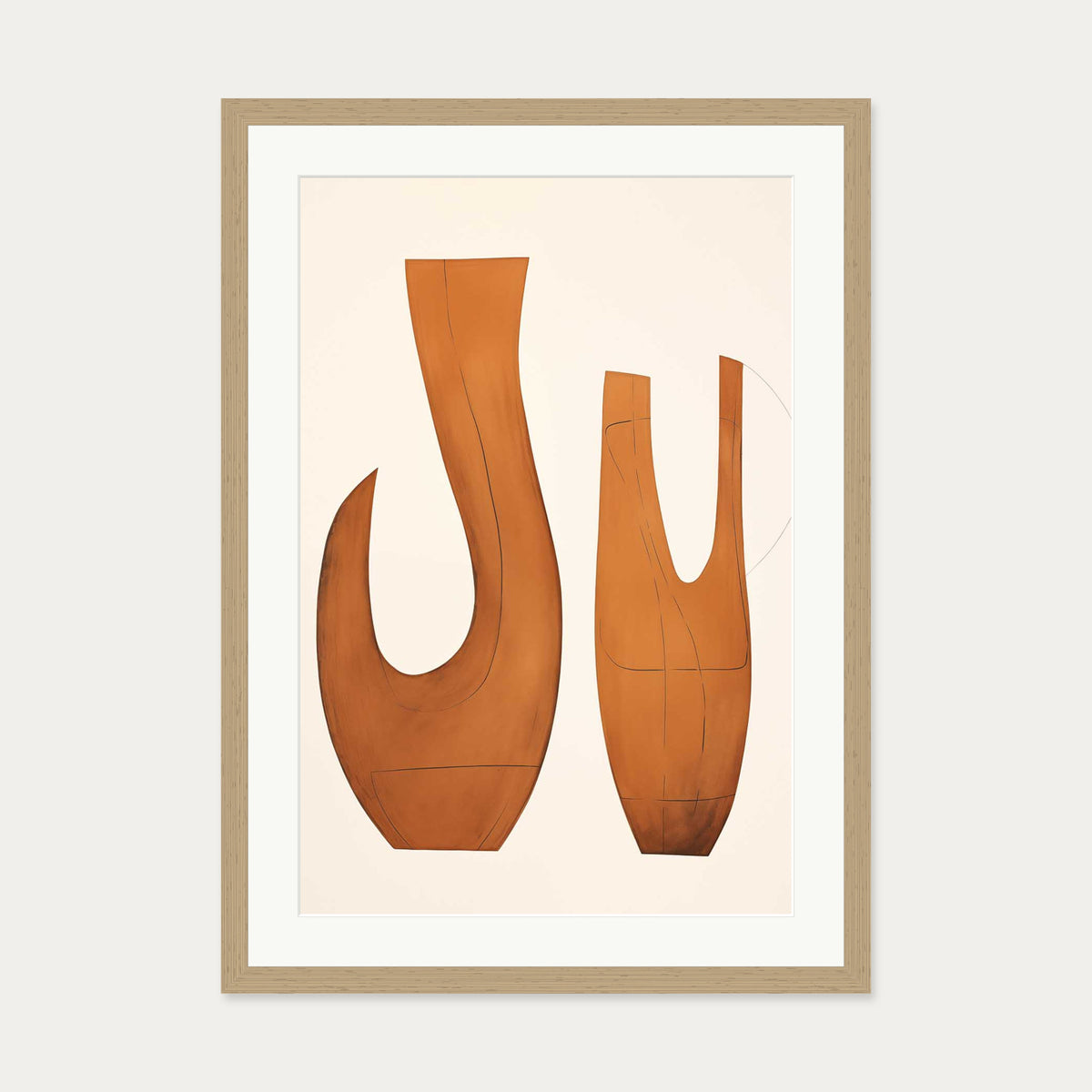 Organic Form Art Print — 50 x 70 cm — Oak Frame