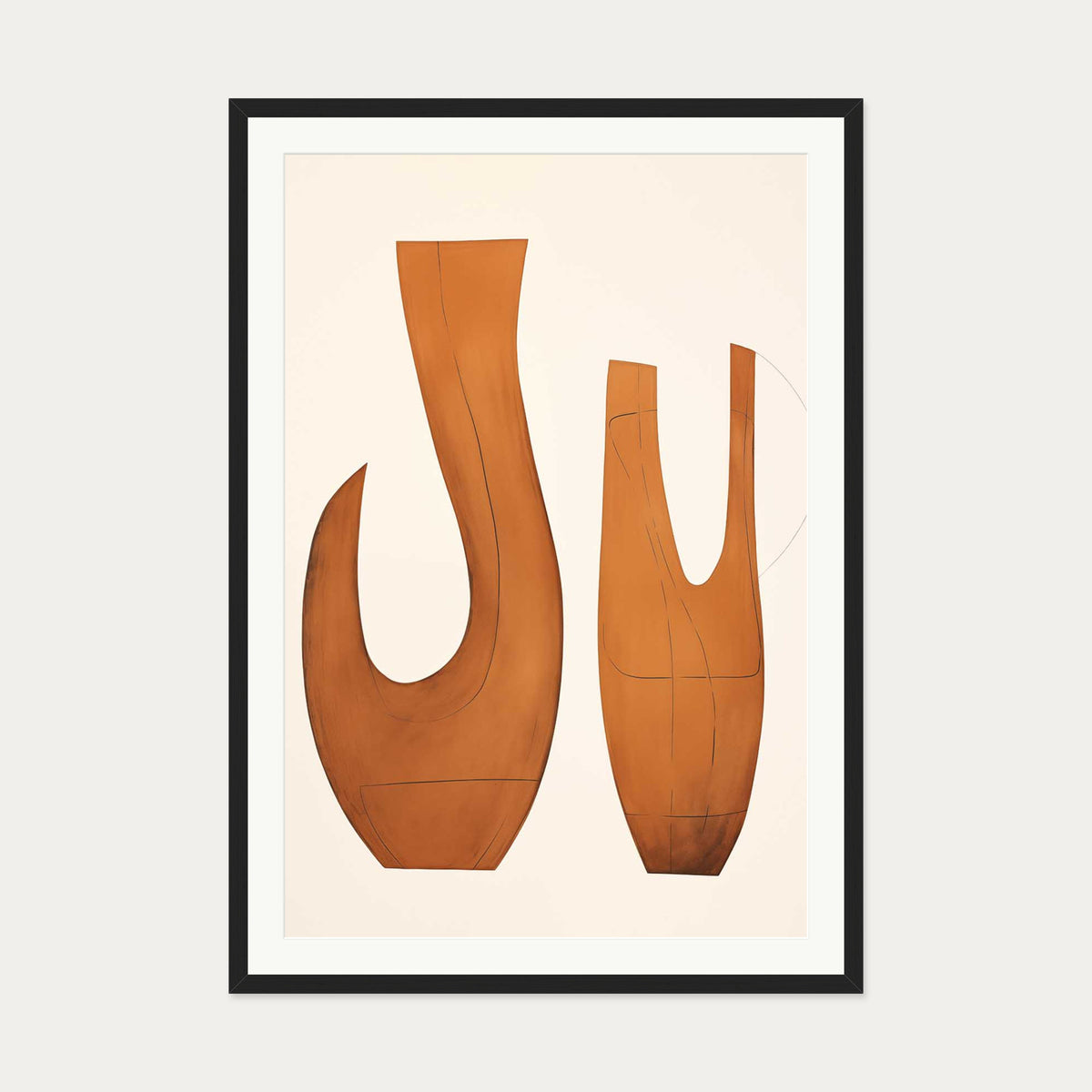 Organic Form Art Print — 70 x 100 cm — Black Frame