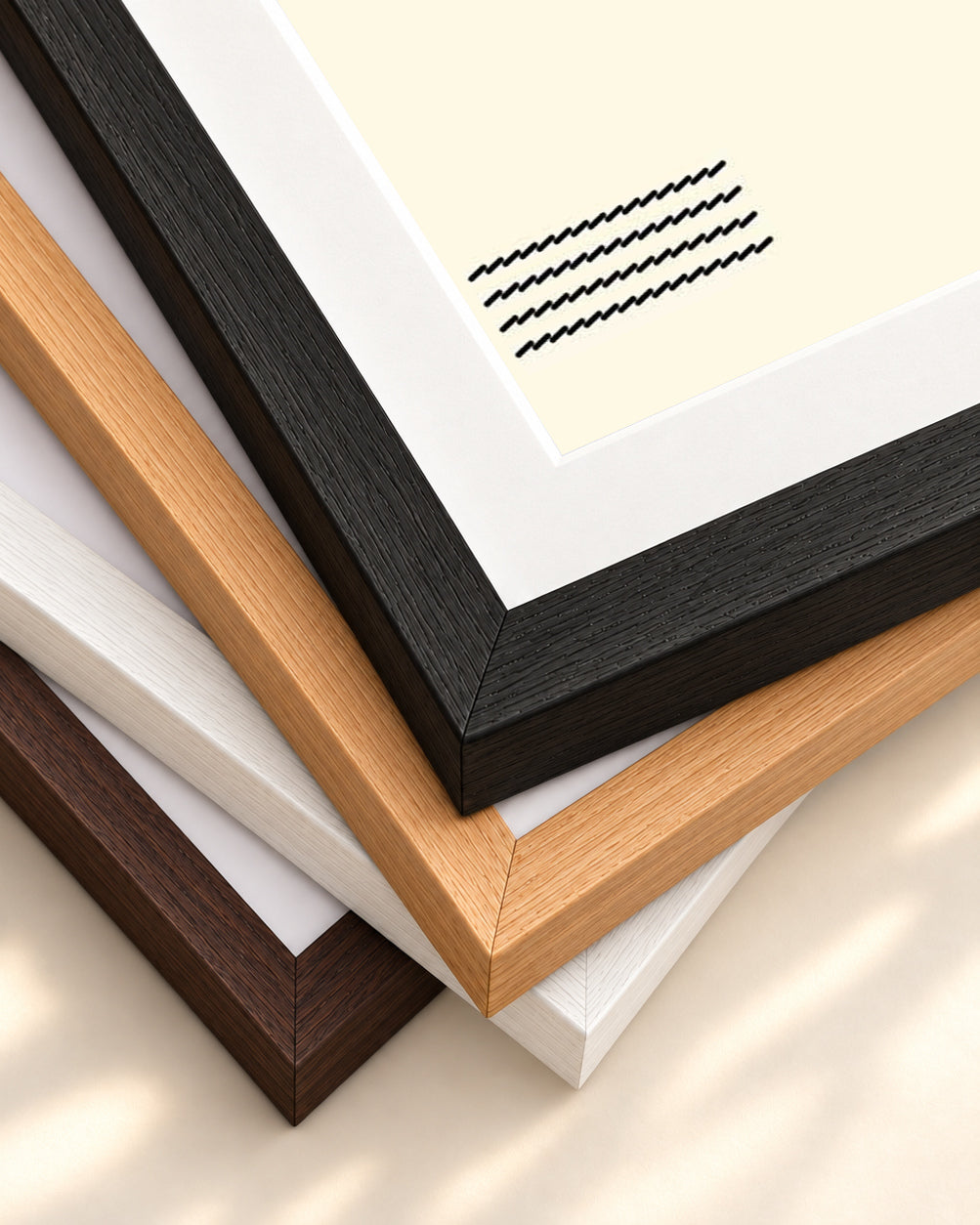 Organic Ginkgo Gold Leaf Art Print — framed print corner with 5 cm mount and bevel