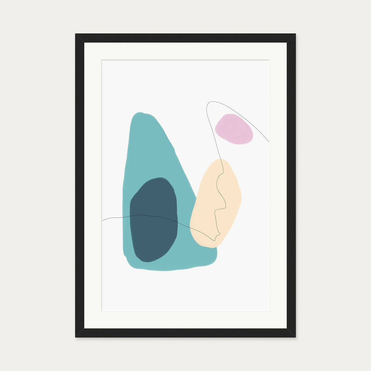 Organic Illustration Art Print — 50 x 70 cm — Black Frame