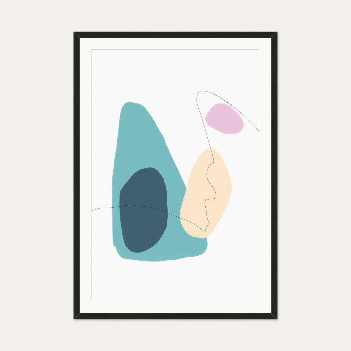 Organic Illustration Art Print — 70 x 100 cm — Black Frame
