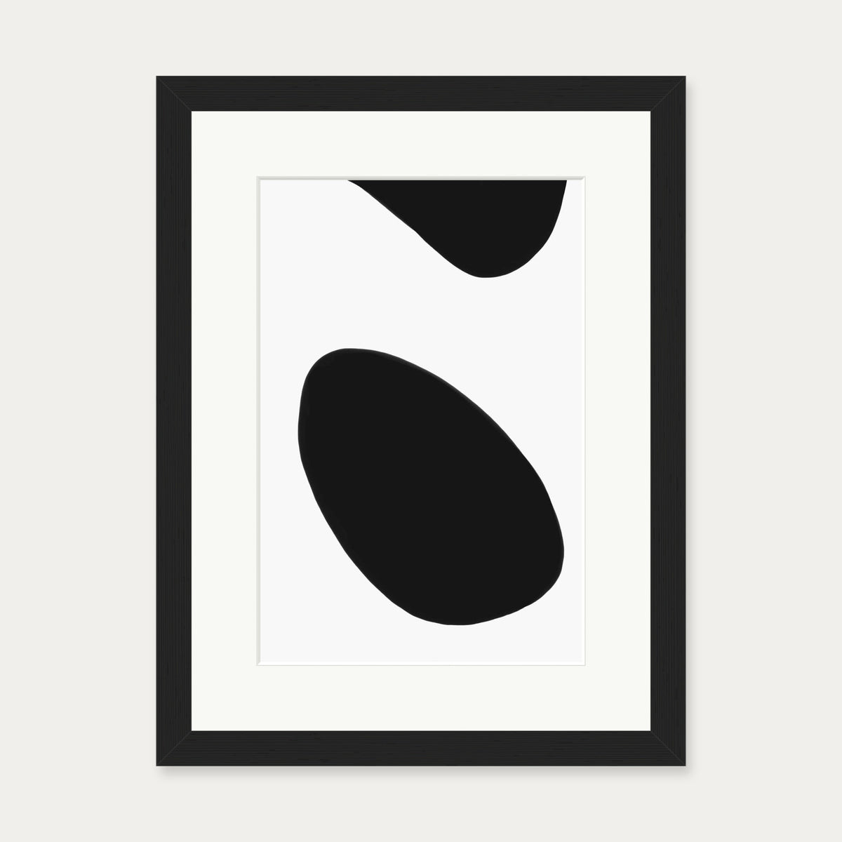 Organic Monochrome Art Print — 30 x 40 cm — Black Frame