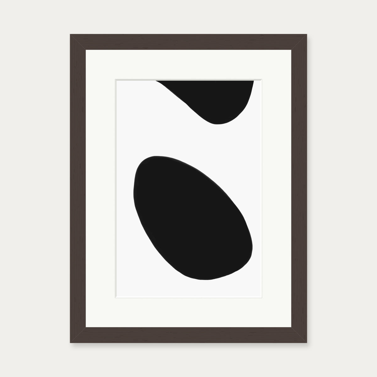 Organic Monochrome Art Print — 30 x 40 cm — Brown Frame