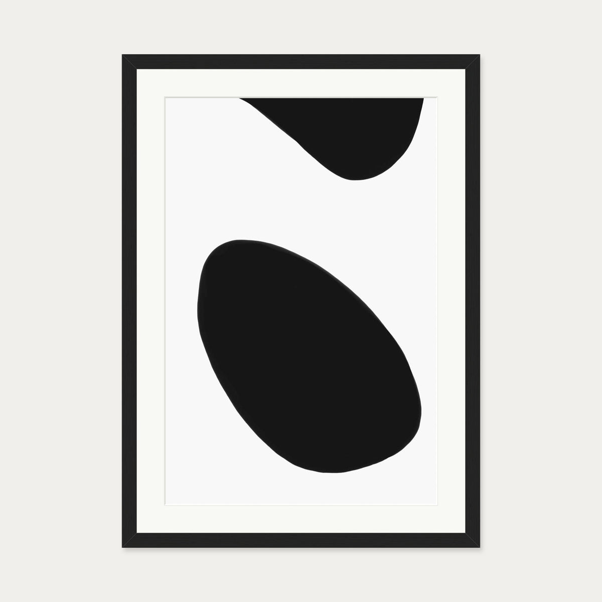 Organic Monochrome Art Print — 50 x 70 cm — Black Frame