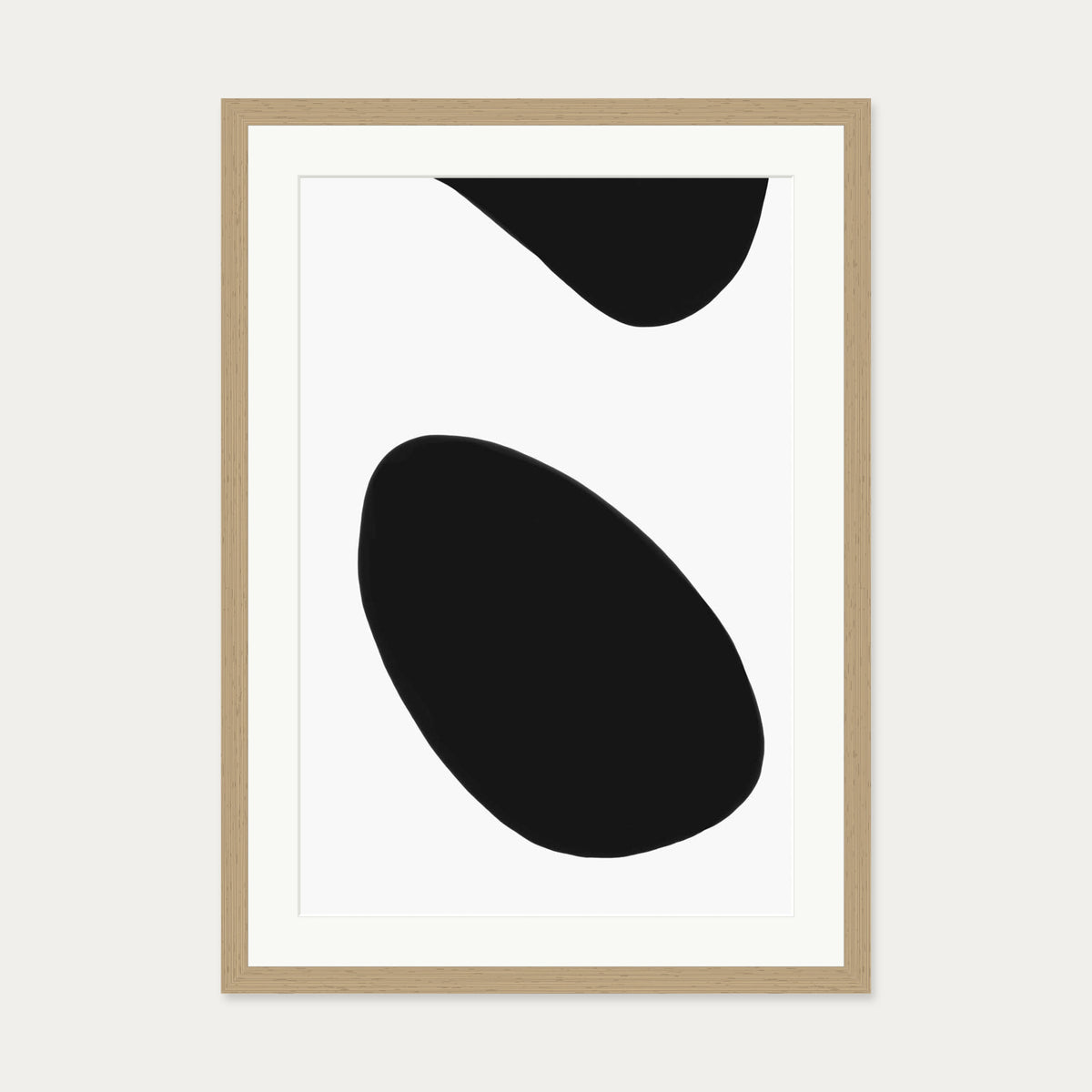 Organic Monochrome Art Print — 50 x 70 cm — Oak Frame