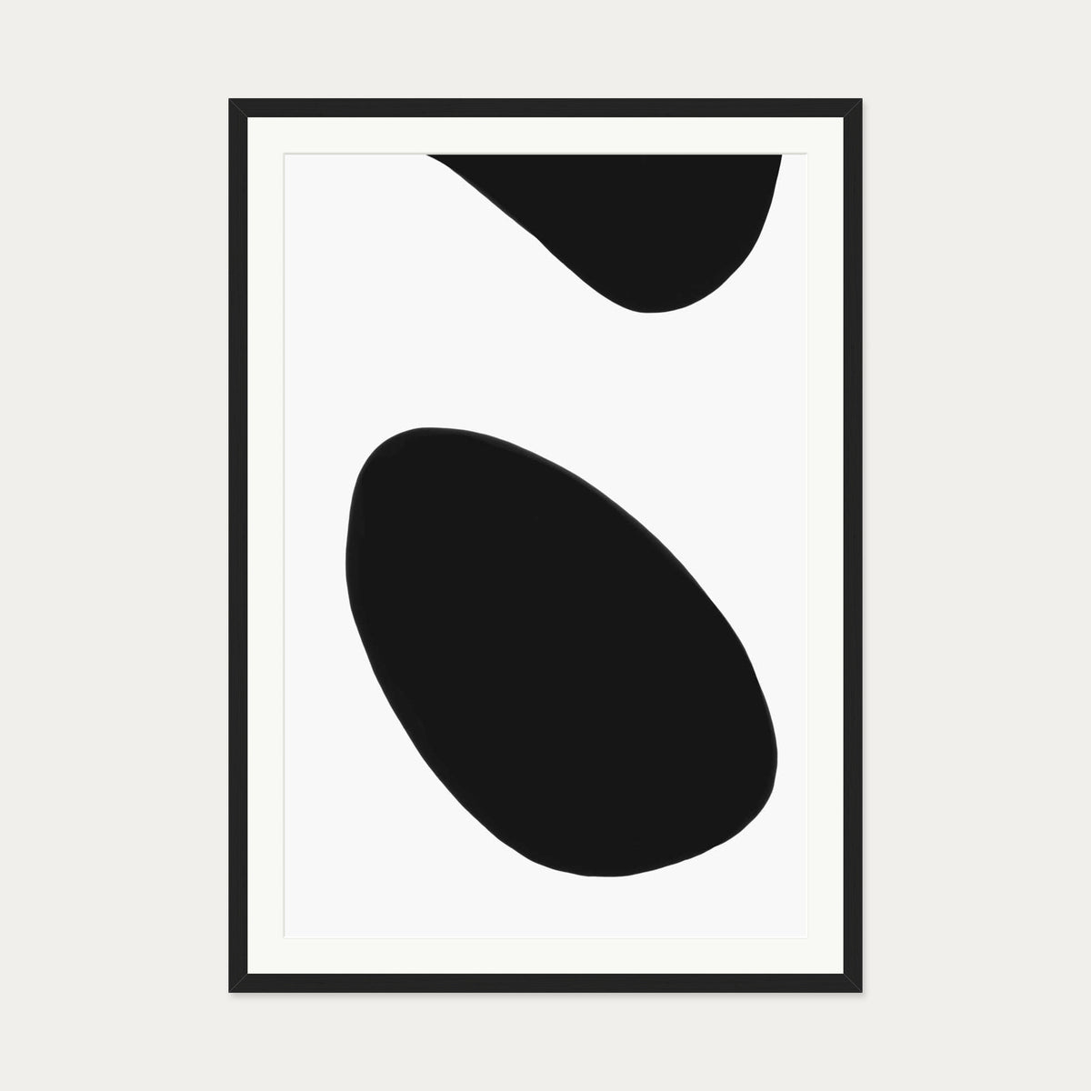 Organic Monochrome Art Print — 70 x 100 cm — Black Frame
