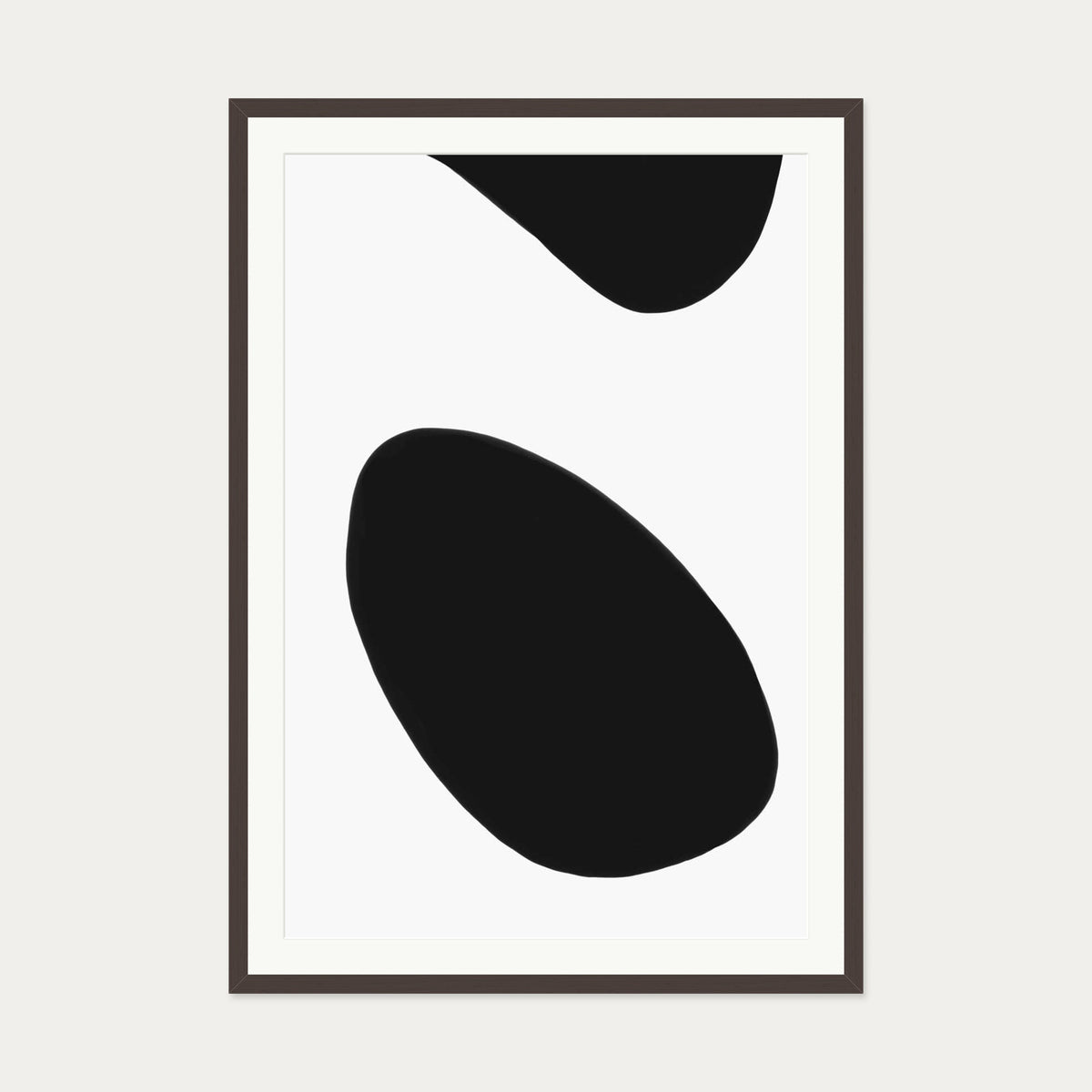 Organic Monochrome Art Print — 70 x 100 cm — Brown Frame