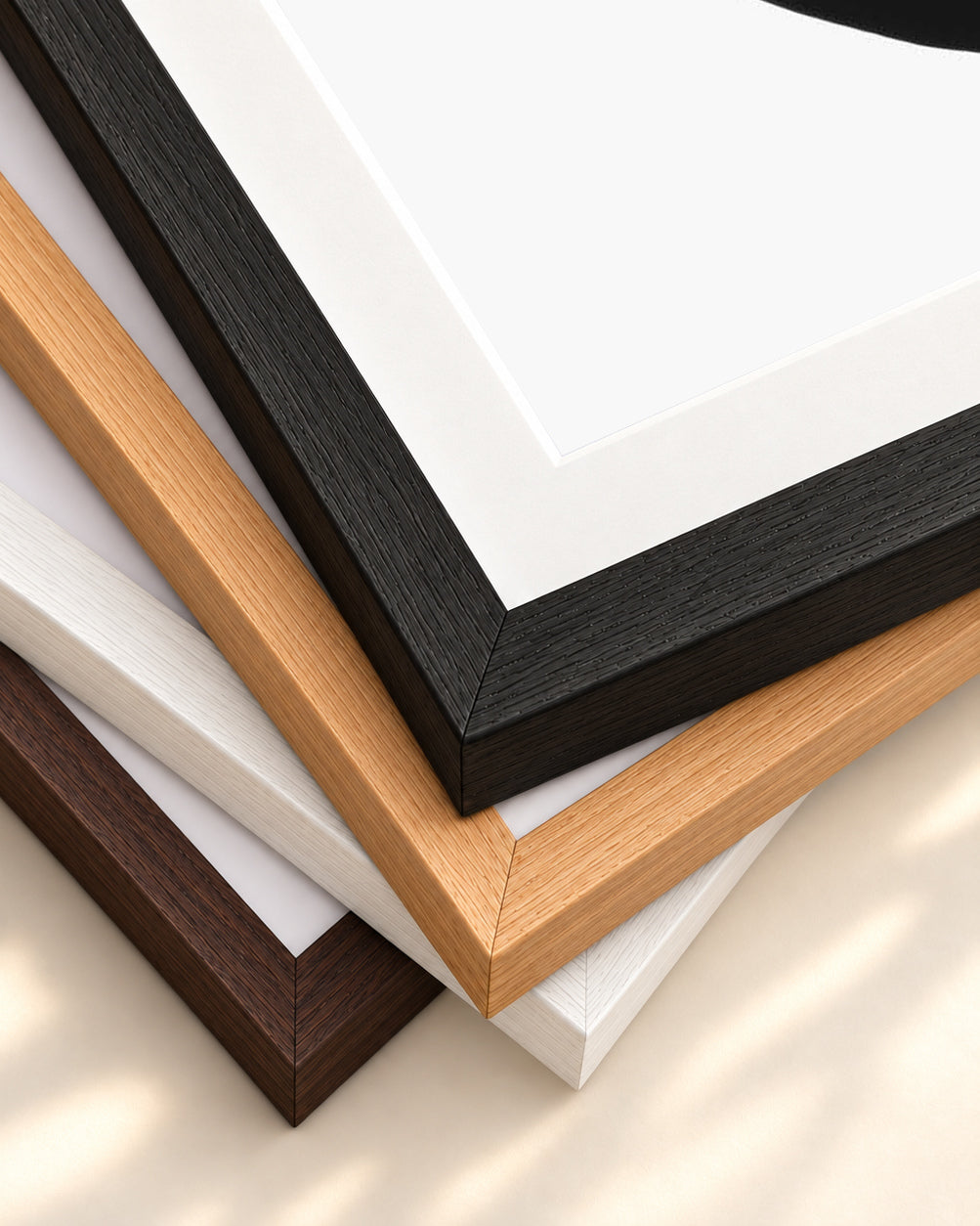 Organic Monochrome Art Print — framed print corner with 5 cm mount and bevel