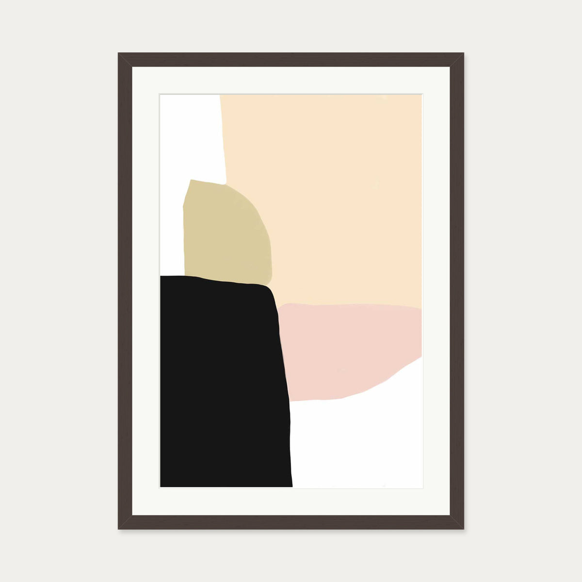 Organic Pastel Stack Art Print — 50 x 70 cm — Brown Frame
